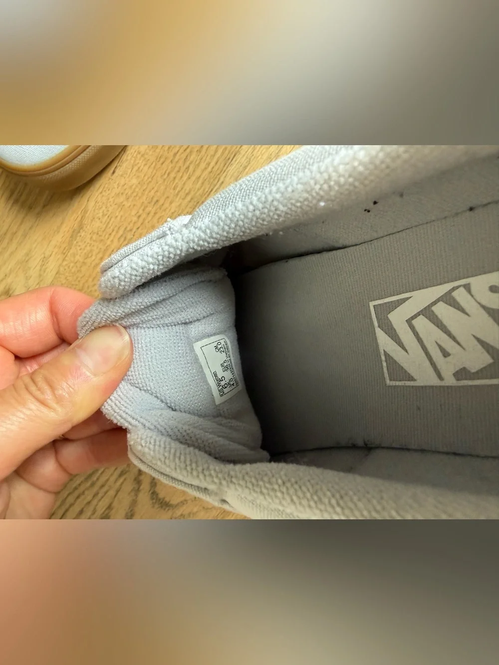 Vans Low-Top Sneakers in Light Gray and Gum
